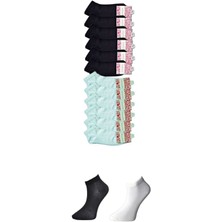 Vexor Siyah ve Beyaz Kadın Bilek Çorap 12 Çift