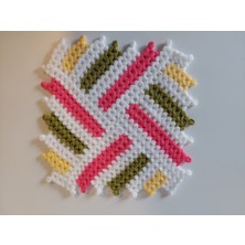 Lüks El Yapımı Kare Zikzak Desenli Kare Banyo Lifi - Çeyizlik, Bohçalık ve Hediyelik Örgü Lif -Renk Seçenekli