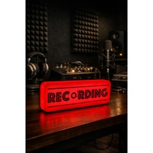 Dekor Atölye Recording Yazılı Kırmızı Dekoratif Lamba – Stüdyo & Oda Ortam Aydınlatması