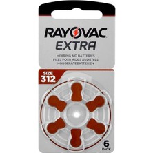 Pazarcan Rayovac 312 Numara Kulaklık Pili 6'lı Paket