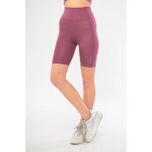 Velmora Fashion Yüksek Bel Biker Sporcu Şort - Gül Kurusu