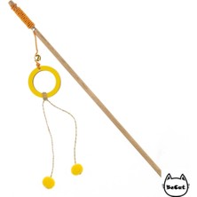 Normadia Renkli Ponponlu Zilli Kedi Oltası 50 Cm, Eğlenceli ve Dayanıklı Tasarım