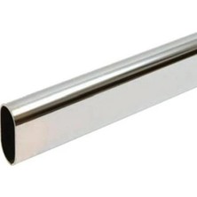 Nobel Metal Askı Borusu, Oval, 3 M, 30X15 Mm, Kromajlı