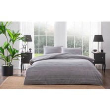 Taç Flanel Fresco Gri Çift Kişilik Nevresim Takımı