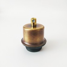 Retro Vitrini Dekoratif E27 Metal Yarım Lale Abajur-Avize Duyu Eskitme Renk.