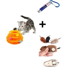 Normadia 3 Katlı Kedi Oyuncağı Seti, Kurmalı Fare ve 2 Kademeli Lazer