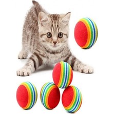 Normadia 2 Adet Renkli Kedi Köpek Oyun Topu, 4,2 cm Eğlence Seti