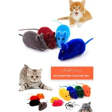 Normadia Renkli Mini Fare Oyuncağı 4'lü Set, Evcil Hayvanlar Için Eğlenceli ve Yumuşak