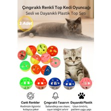 Normadia Renkli Çıngıraklı Top Seti 3'lü, Sesli ve Dayanıklı Kedi Oyuncağı