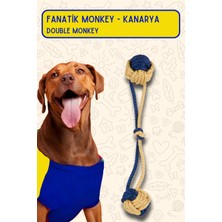 Normadia Orta Iri Köpek Diş Ipi, Sarı Lacivert Çekiştirmeli, Diş Sağlığı Için Ideal