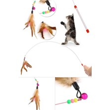 Normadia Tüylü Çıngaraklı Kedi Oyun Oltası 90 Cm, Eğlenceli ve Dayanıklı Oyuncak