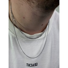 Arvens Erkek Ikili Zincir Kolye Renk Atmaz Kararmaz Paslanmaz Çelik Kombinlenebilir Çelik Kolye