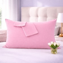 Lila Moon Pembe Renkli Pamuklu Ranforce Kumaştan Yastık Kılıfı (2ADET)