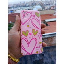 Samsung A07 Uyumlu Içi Kadife Baskılı Pembe Telefon Kılıfı