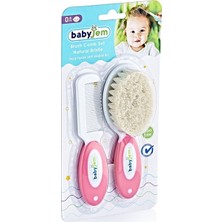 Babyjem Doğal Kıl Fırça Tarak Seti 519 Pembe
