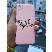 Samsung A05 Uyumlu Içi Kadife Baskılı Pembe Telefon Kılıfı