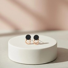 BG Jewellery Tasarım Rose Çelik Küpe