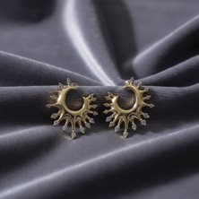 Çelik Kadın 14 K Taşlı Güneş Küpe