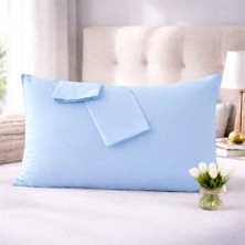 Lila Moon Mavi Renkli Pamuklu Ranforce Kumaştan Yastık Kılıfı (2ADET)