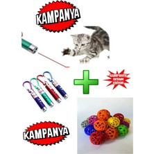 Normadia Eğlenceli Kedi Oyuncak Seti: Zilli Top ve Lazer, 2'li Paket
