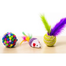 Normadia Renkli ve Sesli Kedi Oyuncak Fare Seti, Eğlenceli ve Çekici Tasarım