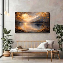 Artprinta Sonbahar Göl Manzarası Kanvas Tablo – Doğal & Huzur Veren Duvar Dekoru