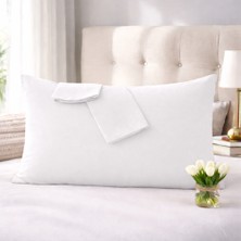 Lila Moon Beyaz Renkli Pamuklu Ranforce Kumaştan Yastık Kılıfı (2ADET)