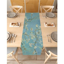 Greendecor Van Gogh Badem Ağacı Desenli Baskılı Masa Runner Dijital Baskılı Modern Masa Örtüsü 40X150CM