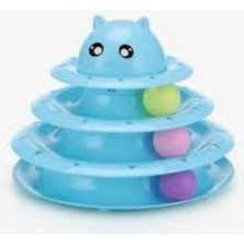 Normadia 3 Katlı Mavi Kedi Oyuncağı, Sevimli ve Eğlenceli Tasarım