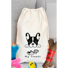 Normadia Yıkanabilir French Bulldog Desenli Pamuk Köpek Eşyası ve Mama Organizer