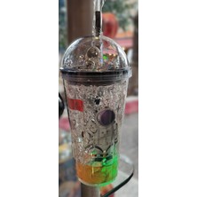 Ada Çanta Kırtasiye Işıklı Model Süslü Kapaklı Pipetli Plastik Bardak 470ML AD67126