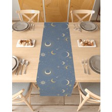 Greendecor Yıldız Astroloji Deseneli Özel Tasarım Runner Dijital Baskılı Dekoratif Masa Örtüsü Ev Dekorasyonu