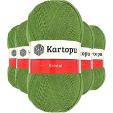 Vexor 5 Adet Kristal Çift Katlı El Örgü Lif Ipi Açık Yeşil K442