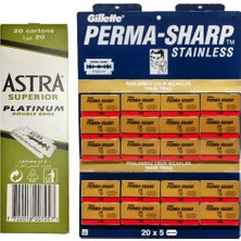 Atamanstore Astra Jilet 100'LÜ Paket, Permasharp Jilet 100'LÜ Paket | Toplam 200 Adet Yaprak Jilet Tıraş Seti