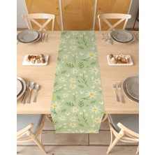 Greendecor Çiçek Bohem Desenli Özel Tasarım Runner Dijital Baskılı Dekoratif Masa Örtüsü Modern Ev Dekorasyonu