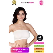 Form Angel #bandeo Seamless Toparlayıcı Kadın Basic Örme Dikişsiz Pedsiz Bandeo Büstiyer - 4 Adet