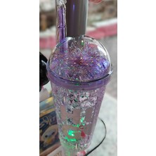 Ada Çanta Kırtasiye Işıklı Model Süslü Kapaklı Pipetli Plastik Bardak 470ML AD67126