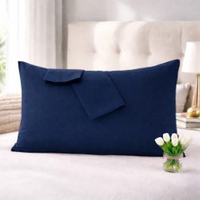 Lila Moon Lacivert Renkli  Pamuklu Ranforce Kumaştan Yastık Kılıfı (2ADET)