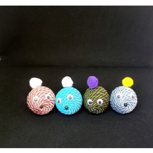 Normadia Iki Adet Renkli Çıngıraklı Kedi Topu, Eğlenceli ve Tüylü Oyuncak Seti