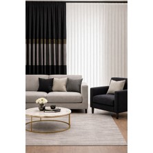 Perde Merkezi Manchester Siyah Gri Pano Fon Perde 1/3 Pile (Tek Kanat)