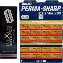 Atamanstore Rixos Platinum Jilet 100'LÜ Paket, Permasharp Jilet 100'LÜ Paket | Toplam 200 Adet Yaprak Jilet Tıraş Seti