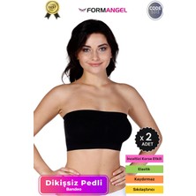 Form Angel #bandeo Seamless Toparlayıcı Kadın Basic Örme Dikişsiz Pedli Bandeo Büstiyer - 2 Adet