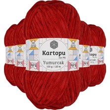 Vexor 5 Adet Yumurcak Kadife El Örgü Ipi Kırmızı K126