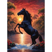 Bedeko Şahlanan At Resimli Mdf Tablo