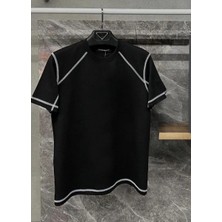 Giyim Center Unisex Karoyaka Dikişli Oversize T-Shirt - Siyah