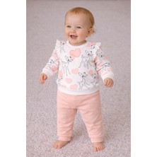 More Kids Alt Üst Takım Mevsimlik Kız Takım Askı Kalpli Karaca Takım %100 Pamuk