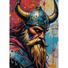 Bedeko Viking Savaşçı Resimli Ahşap Tablo