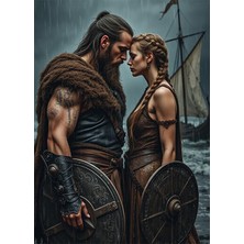 Bedeko Viking Savaşçıları Mdf Ahşap Tablo