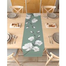 Greendecor Çiçek Bohem Desenli Özel Tasarım Runner Dijital Baskılı Dekoratif Masa Örtüsü Modern Ev Dekorasyonu