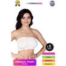 Form Angel #bandeo Seamless Toparlayıcı Kadın Basic Örme Dikişsiz Pedli Bandeo Büstiyer - 5 Adet